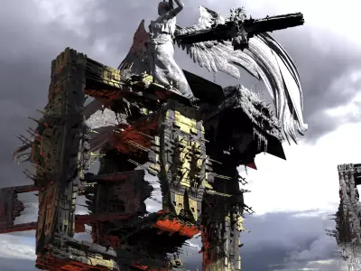 Octane City Structures Holy version Kit bash 3D model