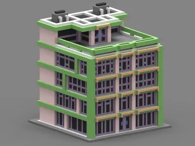 House Voxel - 2 Low-poly 3D model