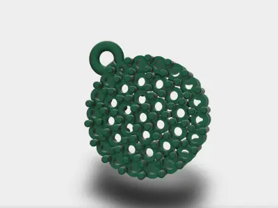 round multiple diamond pendant  3D print model