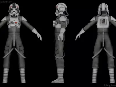 ATAT Pilot Low-poly 3D model