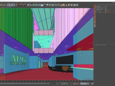 Corona - C4D files - Commercial Interior Space 3D model