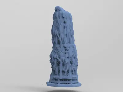 Dantes Underworld Ancient Stone Pillar 11 3D model