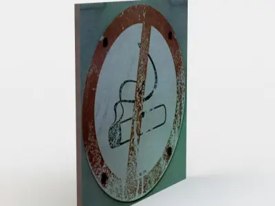 No smoking sign Low-poly 3D model