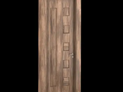 Interior-exterior Wooden Door 3D model 2