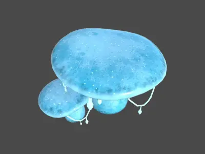 Fantasy Mushroom C02 Blue - Scene Backdrop Design Low-poly 3D model