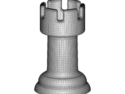 Transparent Chess Rook Piece 3D model