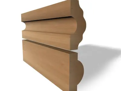 Wooden Baseboards 3D model