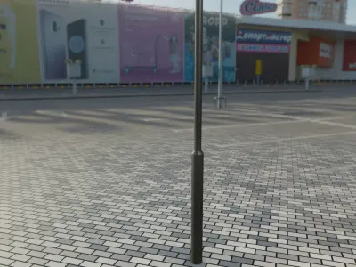 Street Light 12 version 2 3m with pole 3 Low-poly 3D model