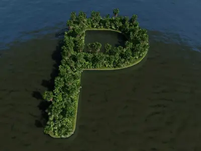 P Alphabet Island 3D model