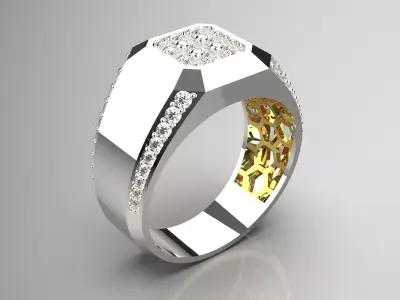 man diamond ring mr0140 3D print model