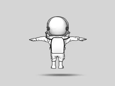 Astronaut Low-poly 3D model purchase