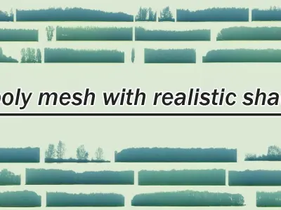 Green Trees  and Gift 3D model