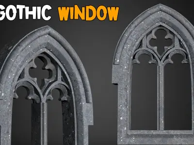 23 Gothic Door and Window 3D Model   Vol 1 Low-poly 3D model