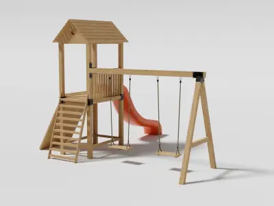 Playground Slide-Swing Low-poly 3D model