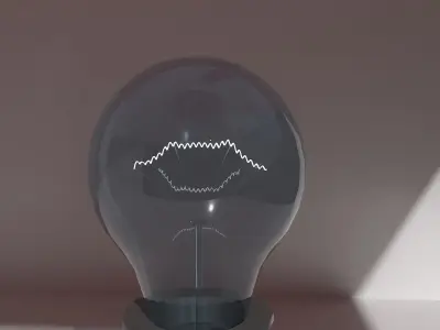 Lightbulb light bulb with face 3D print model