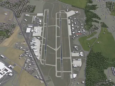 Knoxville - McGhee Tyson Airport - TYS Low-poly 3D model