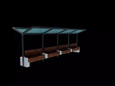  Bus Stop Bus Shelter 3D model