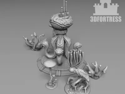 Zombie octopus alien 3D print model