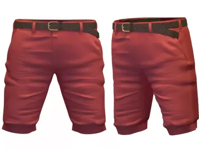 Red Shorts - Summer Casual Leg Wear  3D model