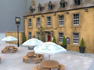 An English Country Pub Inn Hotel 3D model purchase