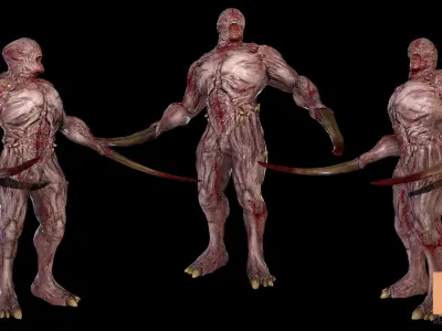 Sci Fi Line With Creatures Low-poly 3D model