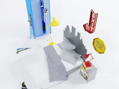 Teenager bed 3D model