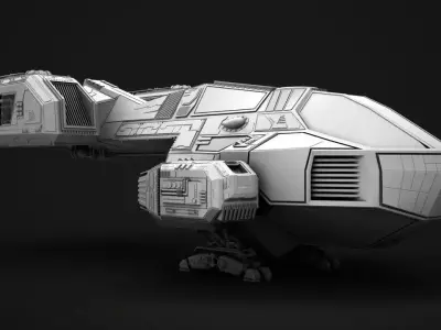 Small transport ship 3D model
