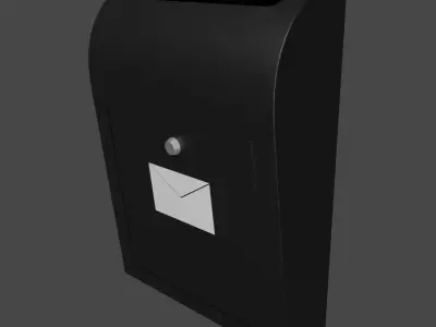 Black Mailbox 3D model