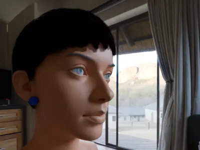 Base Mesh Eyelashes Eyebrows Girl Face  Low-poly 3D model