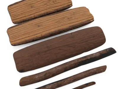 Wood stack cartoon 3D model