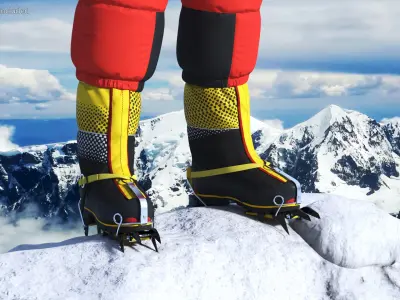  Fully Equipped Alpine Mountaineer Rigged for Maya 