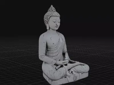 Buddha Meditation Statue Spiritual 3D Model Low-poly 3D model