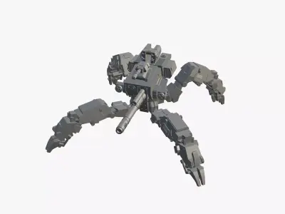 Spider gun walker 3D print model