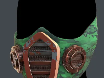 Gas mask helmet 3d model scifi Low-poly  Low-poly 3D model