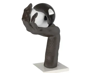 Hand Ball Decor Object 3D model