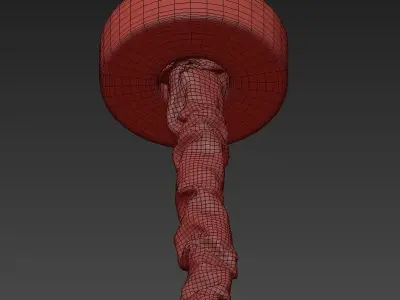 Gola 8 lamp with four balls hanging from it 3D model