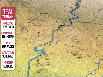 Ahmedabad - Topography Terrain Low-poly 3D model