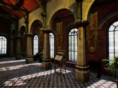 Fantasy Hall for Unreal Low-poly 3D model