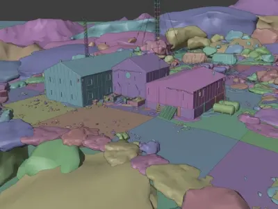 Antarctic research station Low-poly 3D model