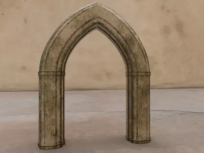 Gothic Stone Archway Portal Free low-poly 3D model