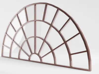 Semicircular Industrial Window Low-poly 3D model