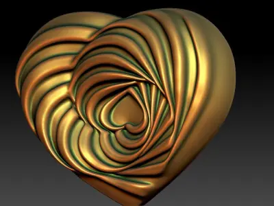 1 heart pendant CNC Relief Model 3D print model
