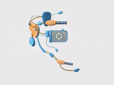 SciFi Glasses E10 Orange Blue - Character Design Fashion Low-poly 3D model