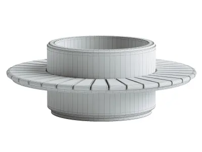 ROUND PLANTER BENCH 192 3D model