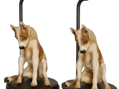Table Lamp Sitting Dog 3D model
