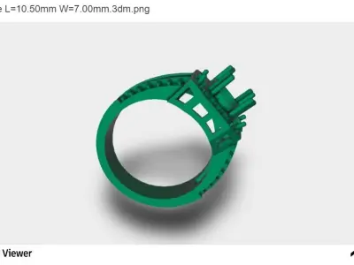 Men Ring with an Oval Cut Center Stone 3D print model