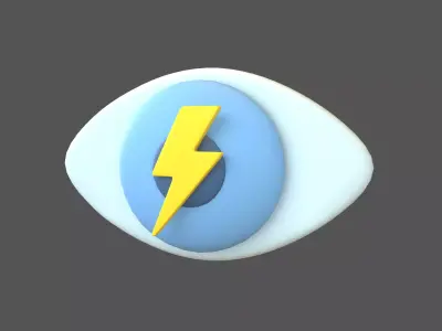 Eyes Symbol with Lighting v1 002 Low-poly 3D model