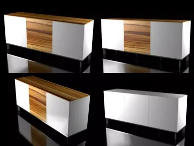 Arte four sideboards wood 3D model