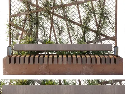 Plant Box Garden dirty metal - Outdoor Plants 190 3D model