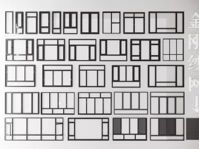 Modern windows Floor-to-ceiling windows Windows 3D model